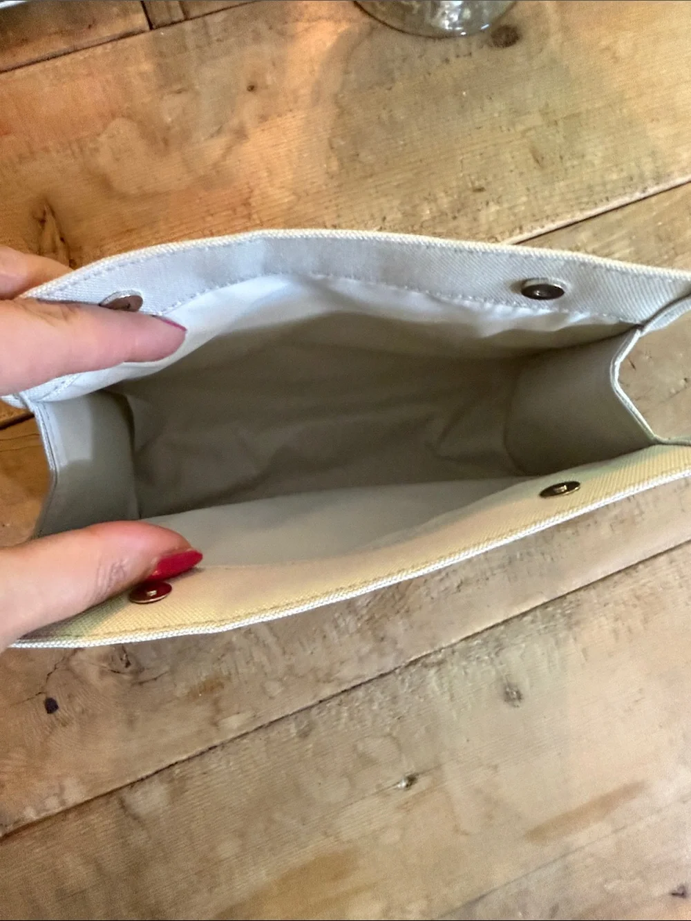 Dior Cream Canvas Cosmetic Pouch with Embossed Logo